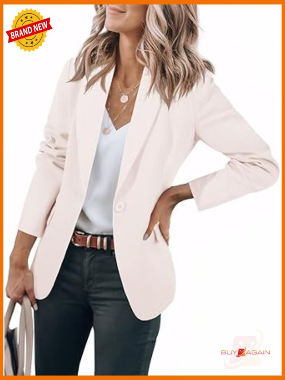 Casual Blazer Open Front Long Sleeve Work Office Suit Jacket